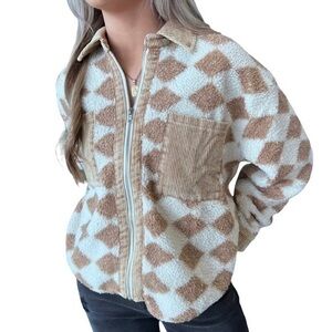 Women’s Sherpa Fleece Corduroy Jacket/Shacket Size Small‎